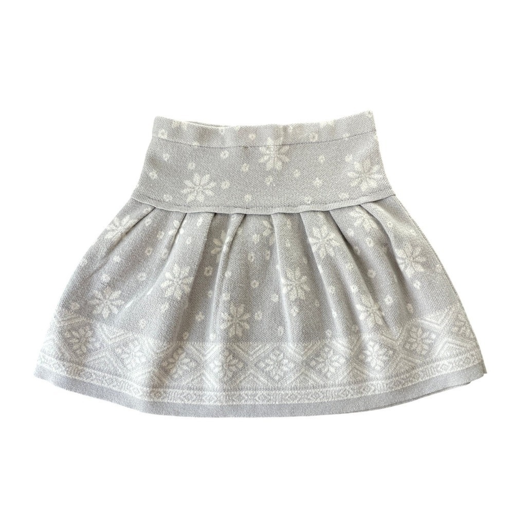 Princess Vera Wang Sweater Knit Skirt Girls S Gray Fair Isle Winter Snowflake